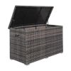 Direct Wicker Patio Brown Wicker Deck Box in Steel Frame with Storage Function