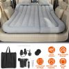 Air Mattress,SUV Air Mattress Thickened Camping Bed Cushion with Pillow Air Pump Storage Bag PVC Flocked Car Bed for Home Car Travel Camping (Grey)