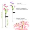 2Pcs Solar Garden Lights Outdoor Lily Flower LED Light 7-Color Changing IP65 Waterproof