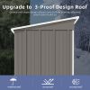 Patio, Lawn & Garden,5*3FT Outdoor Storage Shed ,Tool Shed with Sloping Roof and Lockable Door,Metal Shed for Backyard Garden Patio Lawn, Grey