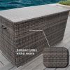 Direct Wicker Patio Brown Wicker Deck Box in Steel Frame with Storage Function