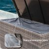 Direct Wicker Patio Brown Wicker Deck Box in Steel Frame with Storage Function