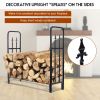 4 Feet Outdoor Heavy Duty Steel Firewood Wood Storage Rack