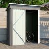 Patio, Lawn & Garden,5*3FT Outdoor Storage Shed ,Tool Shed with Sloping Roof and Lockable Door,Metal Shed for Backyard Garden Patio Lawn, Grey