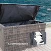 Direct Wicker Patio Brown Wicker Deck Box in Steel Frame with Storage Function