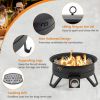 Portable Gas Fire Pit with Removable Grill for Camping