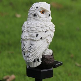 Solar Power LED Owl Parrot Lawn Light Outdoor Waterproof Garden Landscape Lamp (Color: White)