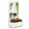 Outdoor Planter Box Self-Watering Raised Garden Bed Trellis with Water Level Indicator