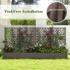 Outdoor Planter Box Self-Watering Raised Garden Bed Trellis with Water Level Indicator